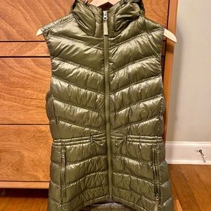 LL Bean Hooded Puffer Long Vest